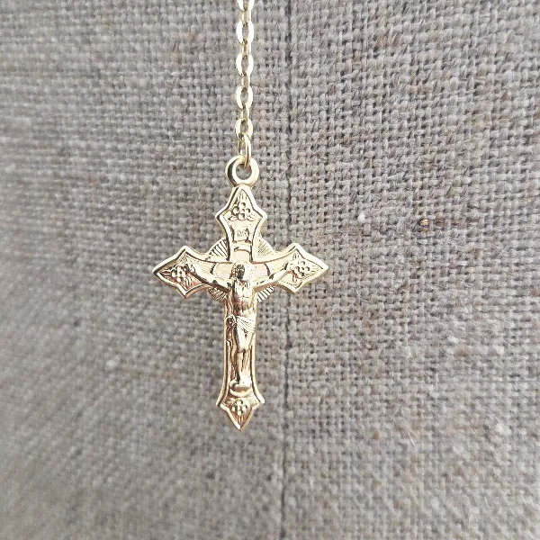 18ct Yellow Gold Rosary Bead Necklace-Original 