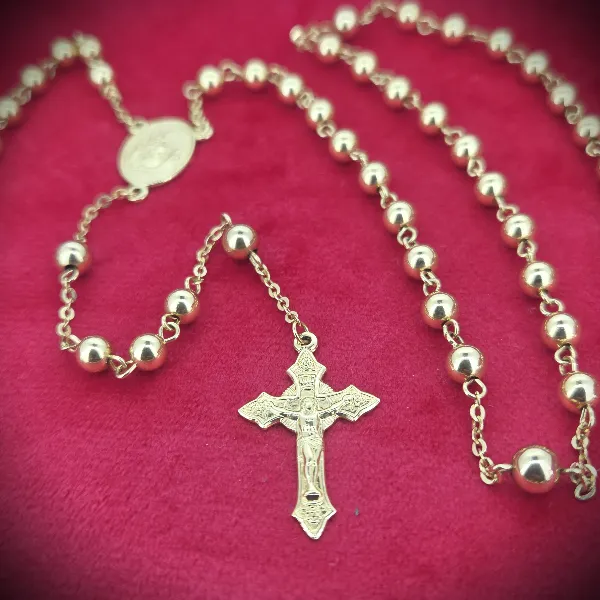 18ct-gold-rosary-bead-necklace -necklaces