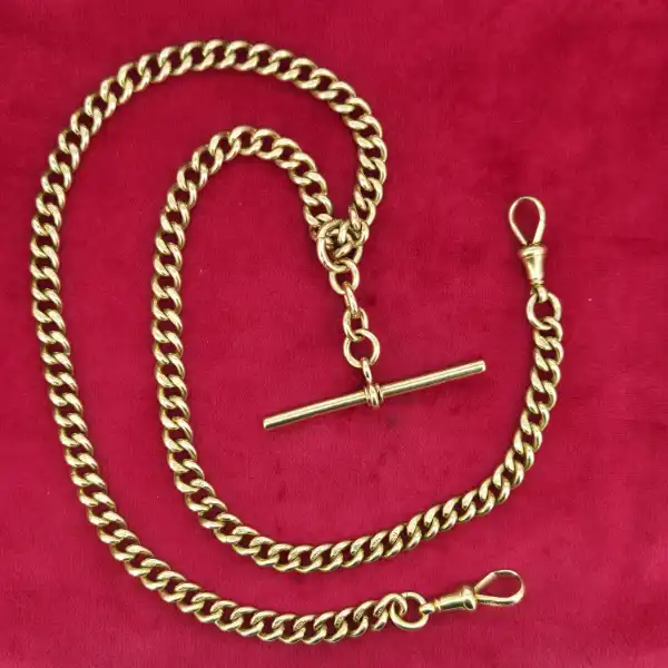 Insanely Rare 18ct Albert Chain with Rolling T-Bar-18ct-yellow-gold-albert-chain-with-rolling-t-bar-and-swivels.webp