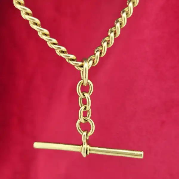 Insanely Rare 18ct Albert Chain with Rolling T-Bar-18ct-yellow-gold-albert-chain-with-rolling-t-bar-and-swivels.webp