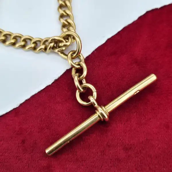 Insanely Rare 18ct Albert Chain with Rolling T-Bar-18ct-yellow-gold-albert-chain-with-rolling-t-bar-and-swivels.webp