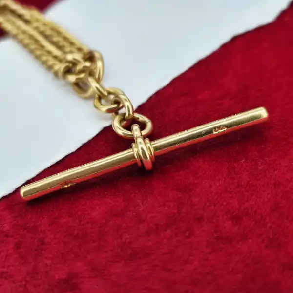 Insanely Rare 18ct Albert Chain with Rolling T-Bar-18ct-yellow-gold-albert-chain-with-rolling-t-bar-and-swivels.webp