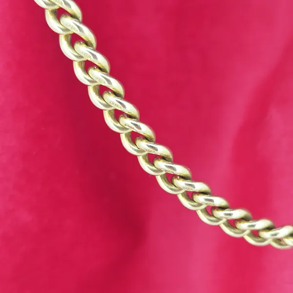 18ct Yellow Gold LONG Albert Chain with Medal by Fattorini & Sons- Reverse Angle 