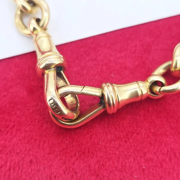 18ct Yellow Gold LONG Albert Chain with Medal by Fattorini & Sons-Original 