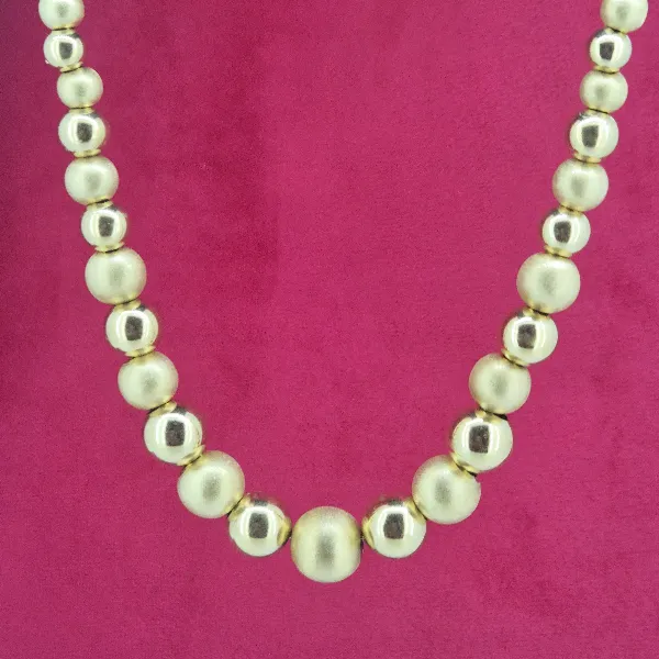 18ct Yellow Gold Bead Necklace-18ct-yellow-gold-polished-satin-bead-necklace.webp