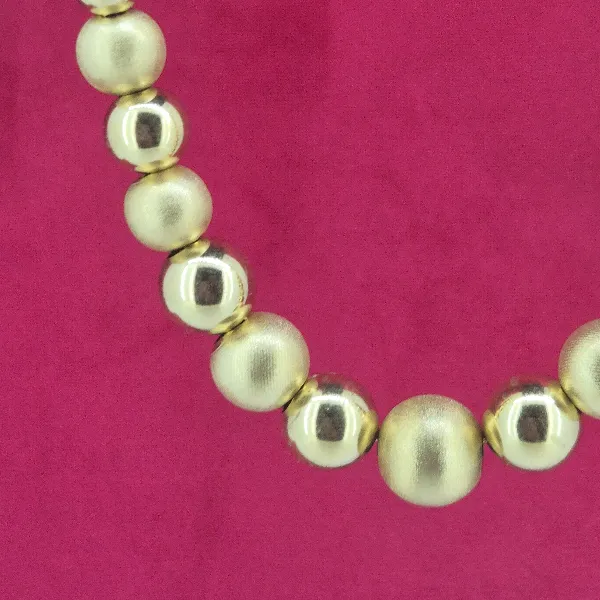 18ct Yellow Gold Bead Necklace-18ct-yellow-gold-polished-satin-bead-necklace.webp