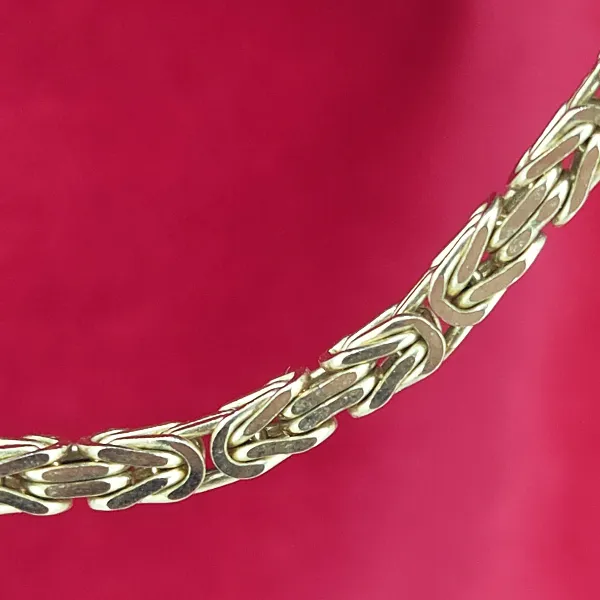 24 inch 9ct Gold Byzantine Necklace- Reverse Angle 