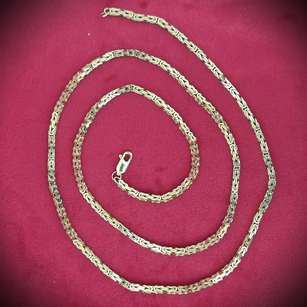 24 inch 9ct Gold Byzantine Necklace