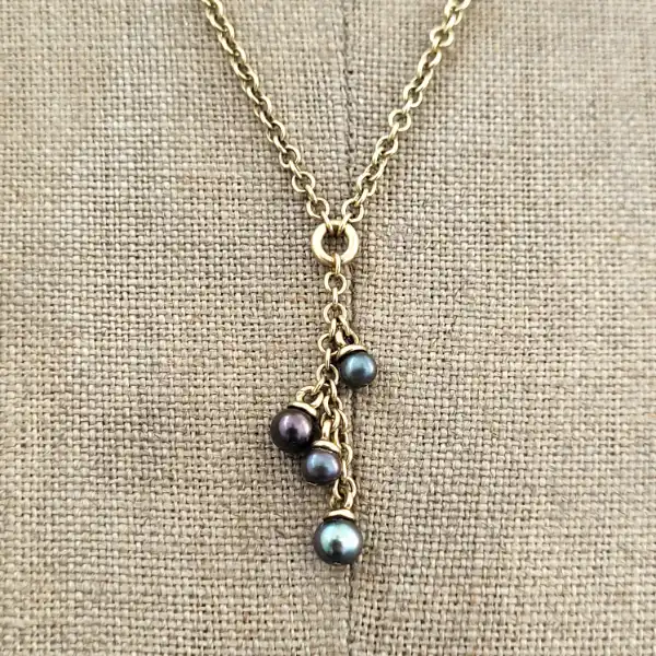 9ct Gold Necklace with Pearl Pendant-9ct-black-pearl-necklace.webp