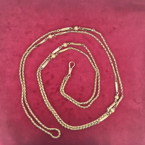 Fancy Antique 9ct Gold Longuard Chain-9ct-gold-52-inch-guard-chain.webp