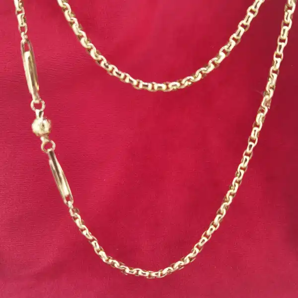 Fancy Antique 9ct Gold Longuard Chain-9ct-gold-52-inch-guard-chain.webp