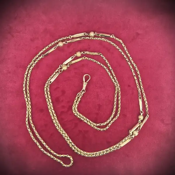  Thumbnail of Fancy Antique 9ct Gold Longuard Chain