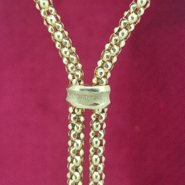 9ct Yellow Gold Tassel Necklace-9ct-gold-double-tassel-necklace.webp