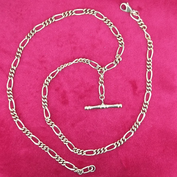 Vintage 9ct Gold Figaro Necklace with T-Bar-9ct-gold-figaro-necklace-with-t-bar-and-lobster-clasp.webp