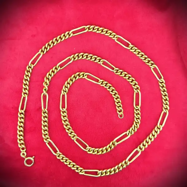  Thumbnail of Hollow 9ct Yellow Gold Figaro Style  28" Necklace