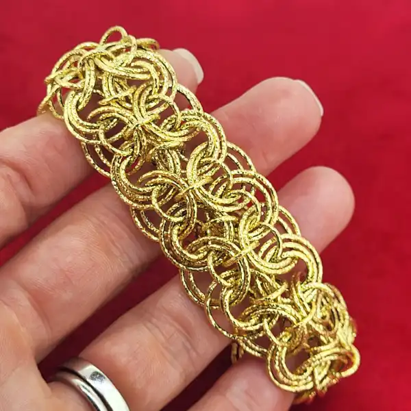 Italian 9ct Yellow Gold Fancy Bracelet-9ct-gold-italian-wide-link-bracelet.webp