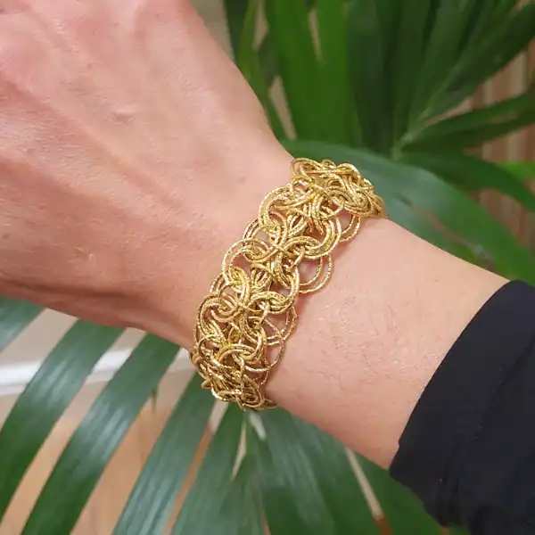 Italian 9ct Yellow Gold Fancy Bracelet-9ct-gold-italian-wide-link-bracelet.webp