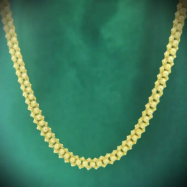  Thumbnail of Long 9ct Yellow Gold Necklace with Flower Detailing