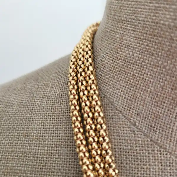 Fancy Three Strand Tiered Popcorn Link Necklace in 9ct Yellow Gold-9ct-gold-popcorn-link-three-strand-necklace.webp