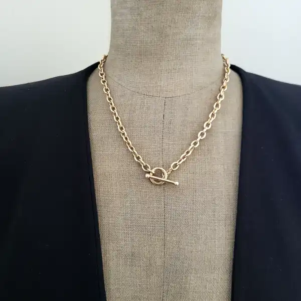 9ct Yellow Gold T-Bar Necklace with Matching Bracelet-9ct-gold-trace-link-tbar-necklace-with-bracelet.webp