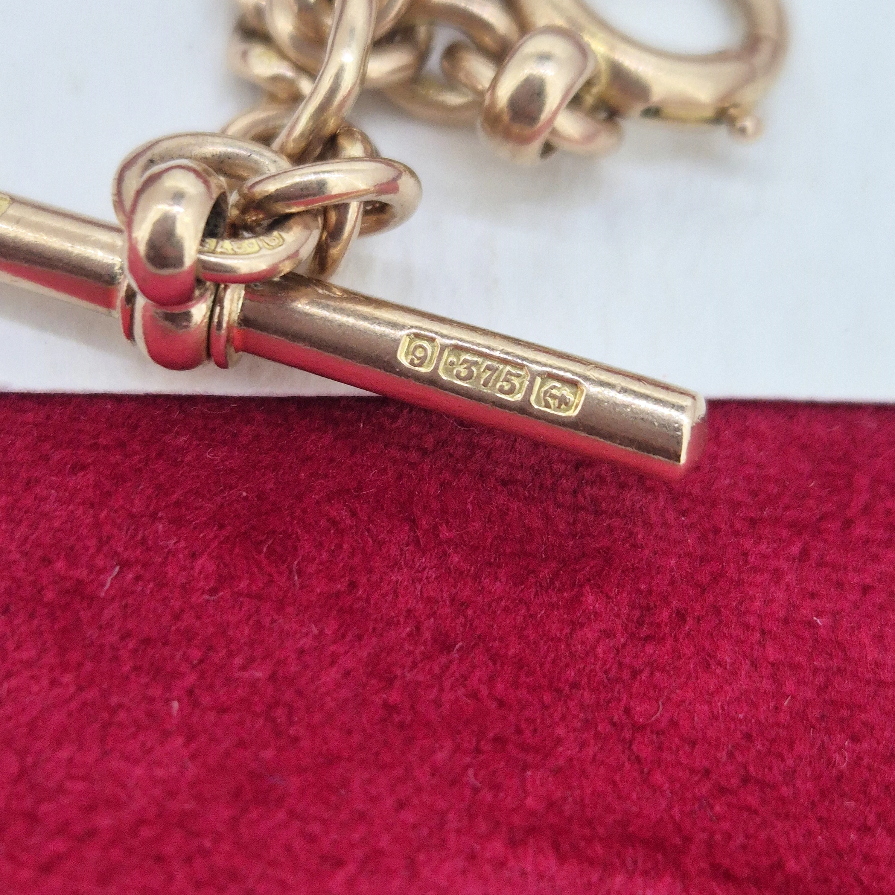 Gorgeous Antique Rose Gold Albert Chain with Detachable Medal-9ct-rose-gold-albert-with-medal-hallmarked-in-birmingham.webp