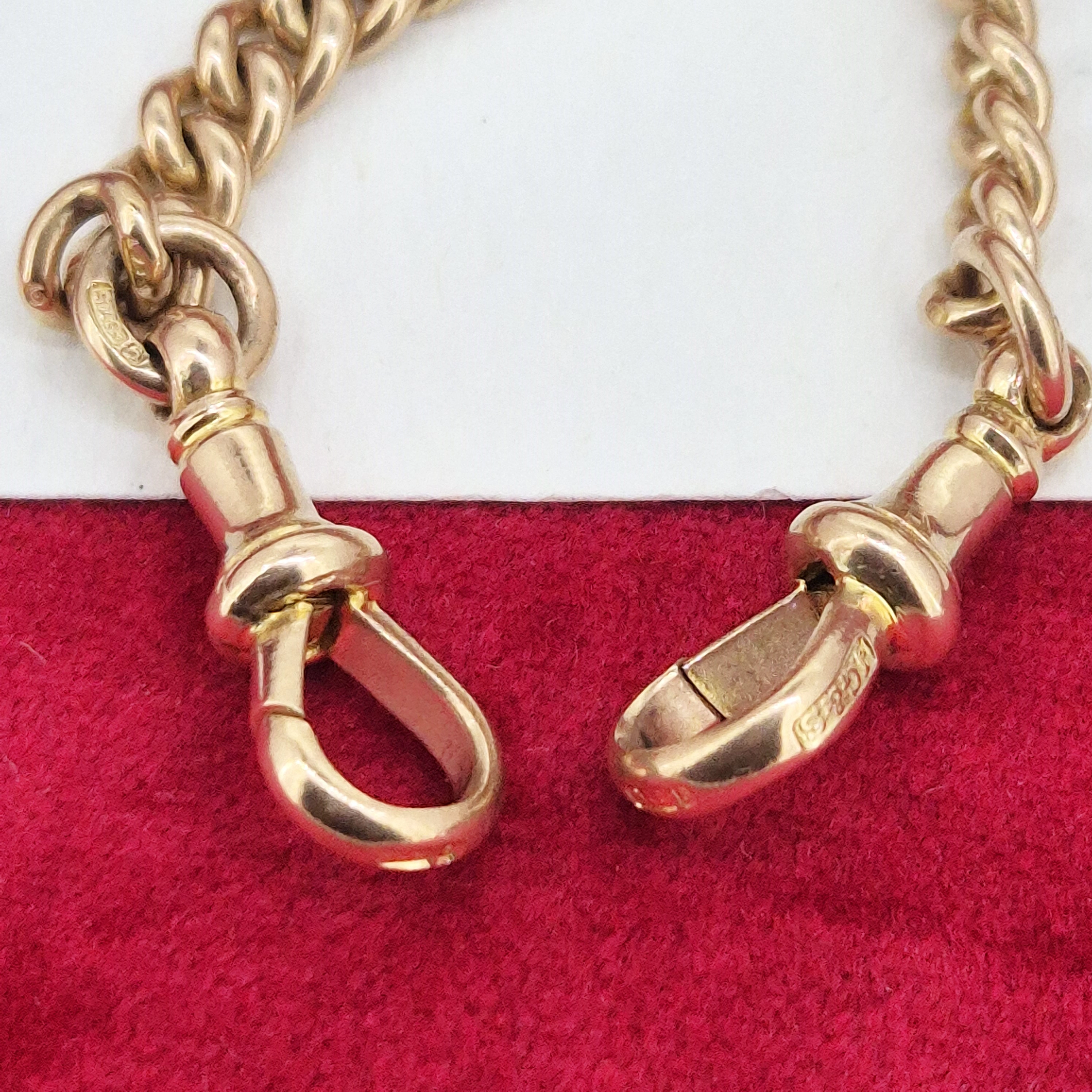 Gorgeous Antique Rose Gold Albert Chain with Detachable Medal-9ct-rose-gold-albert-with-medal-hallmarked-in-birmingham.webp