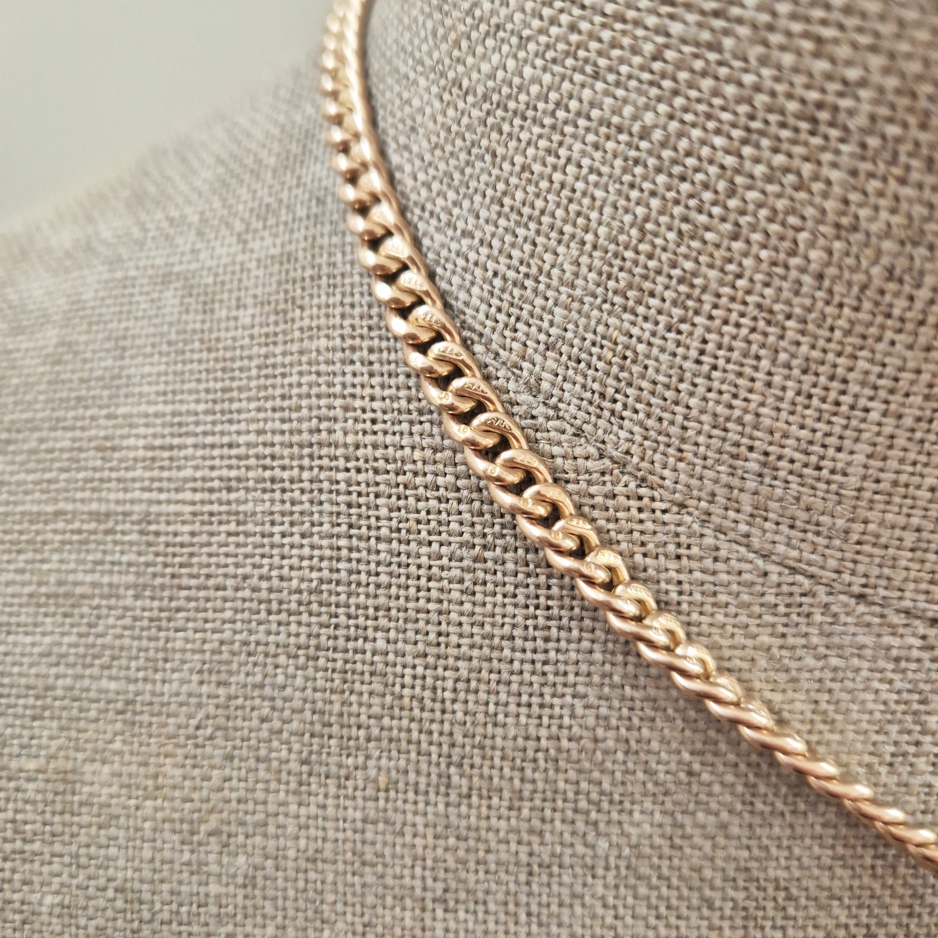 Gorgeous Antique Rose Gold Albert Chain with Detachable Medal-9ct-rose-gold-albert-with-medal-hallmarked-in-birmingham.webp