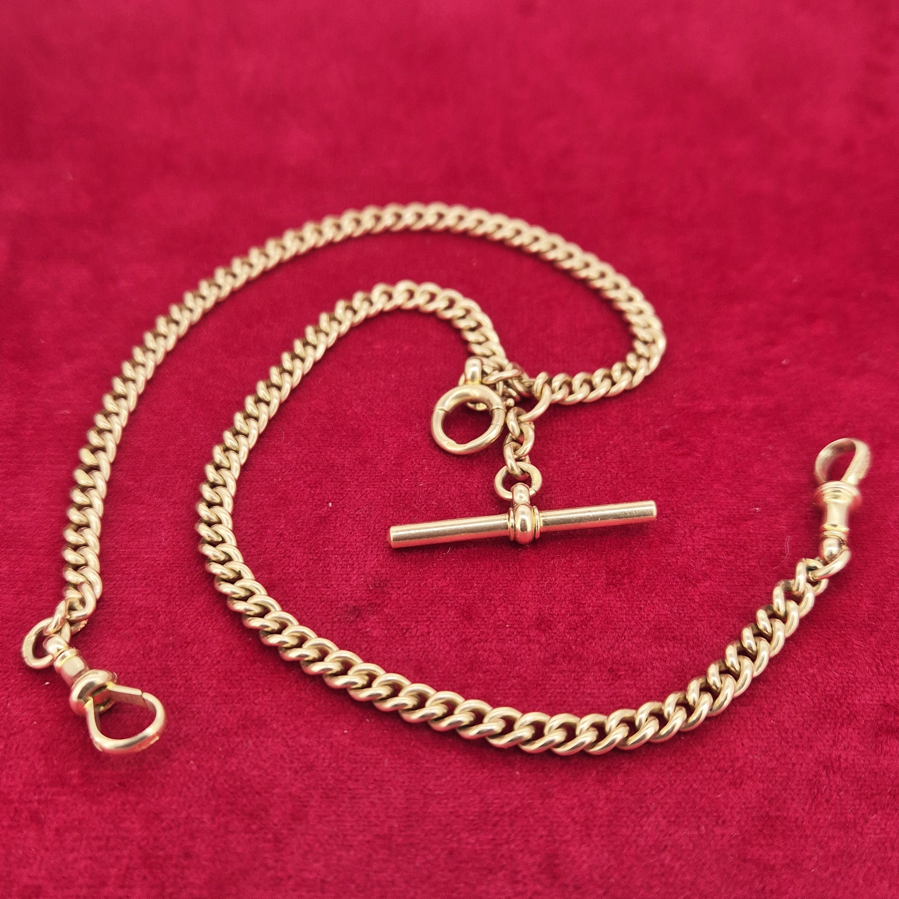 Gorgeous Antique Rose Gold Albert Chain with Detachable Medal-9ct-rose-gold-albert-with-medal-hallmarked-in-birmingham.webp