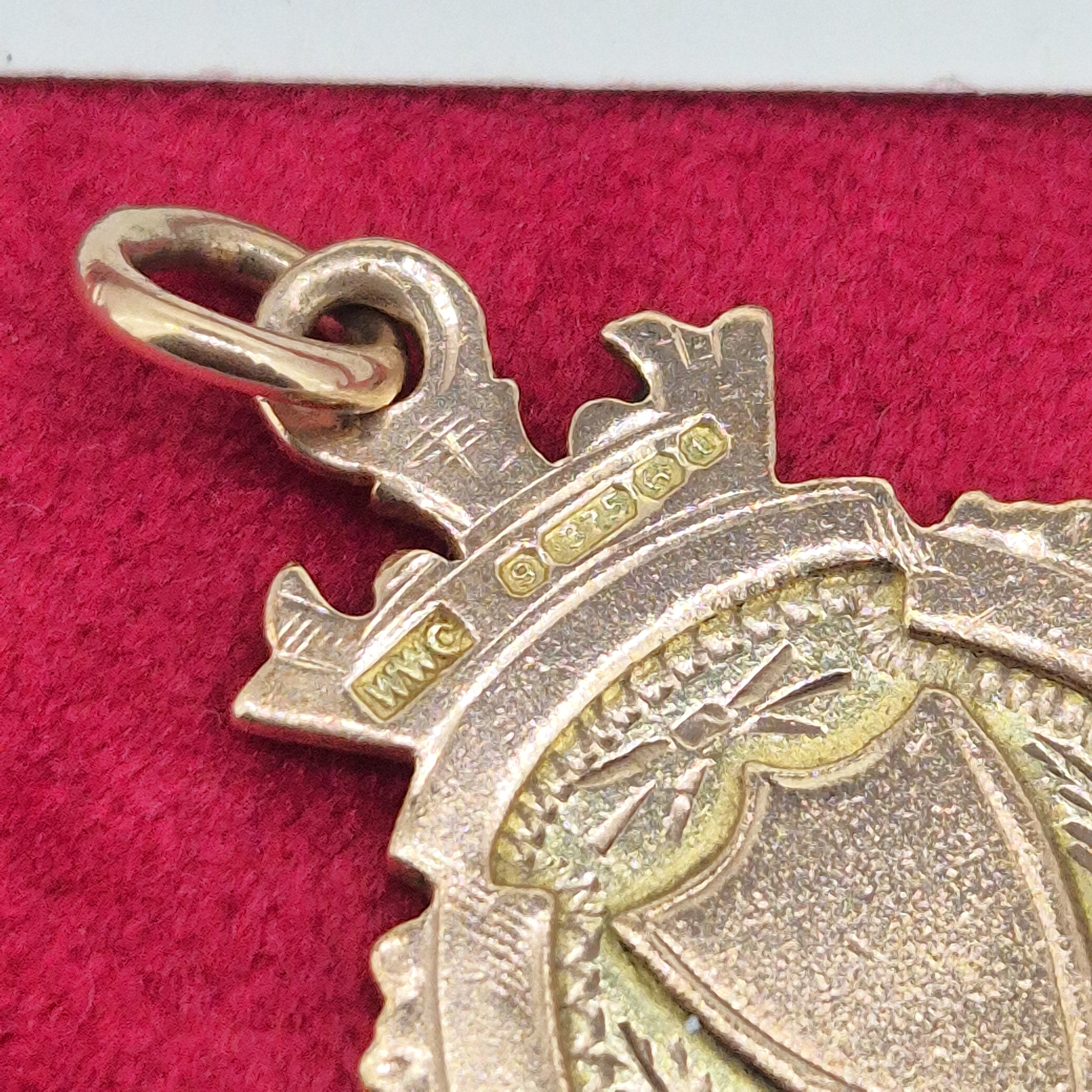 Gorgeous Antique Rose Gold Albert Chain with Detachable Medal-9ct-rose-gold-albert-with-medal-hallmarked-in-birmingham.webp