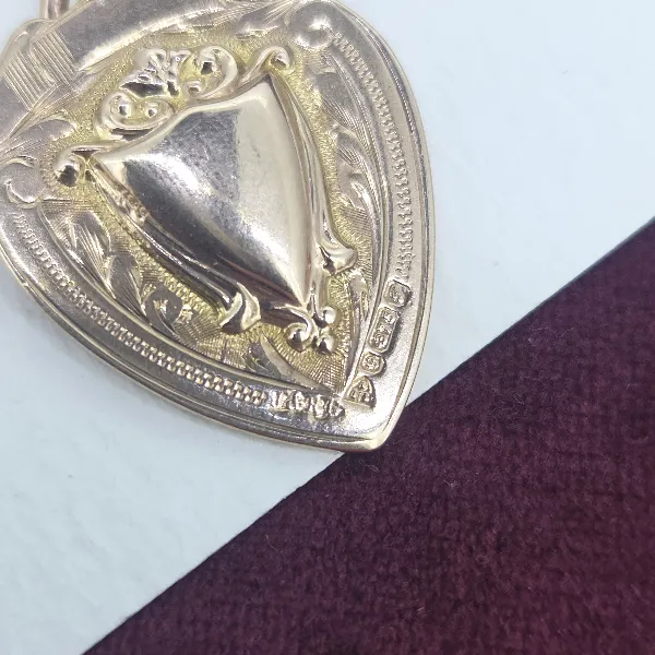 Loose Link Rose Gold Antique Albert Chain with Removeable T-Bar & Medal-Right View 