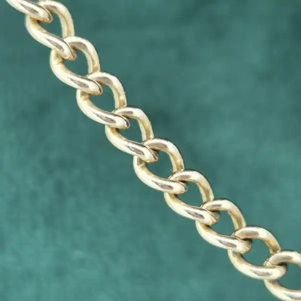 Vintage Solid Rose Gold Curb Chain with T-Bar-9ct-rose-gold-curb-albert-chain-vintage.webp