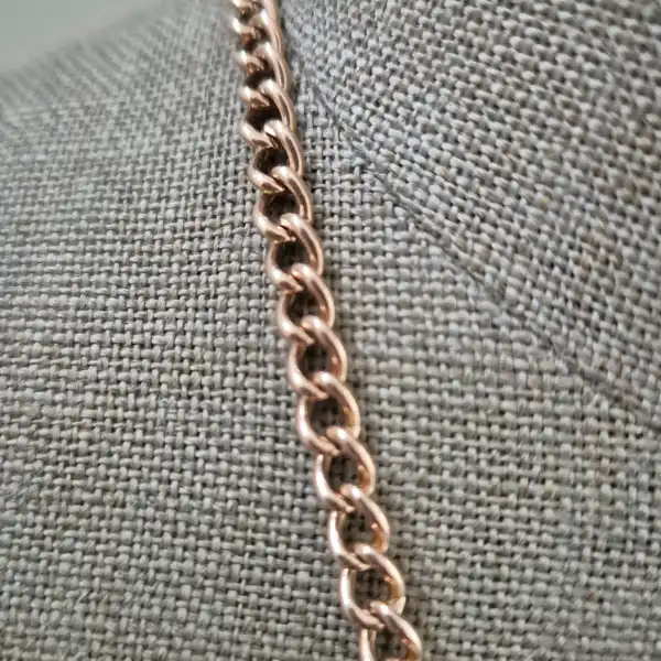 Vintage Solid Rose Gold Curb Chain with T-Bar-9ct-rose-gold-curb-albert-chain-vintage.webp