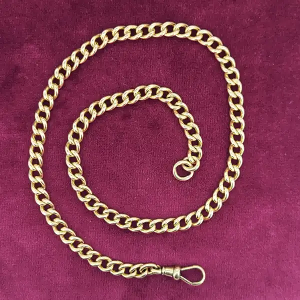 Antique Rose Gold Albert Chain-9ct-rose-gold-curb-albert-chain-with-swivel.webp