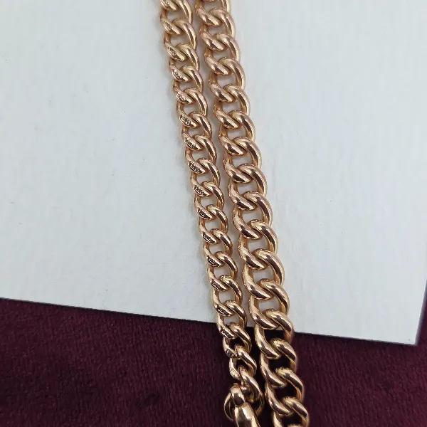 Antique Rose Gold Albert Chain with T-Bar - 20 Inches-9ct-rose-gold-curb-link-albert-48.5grams.webp