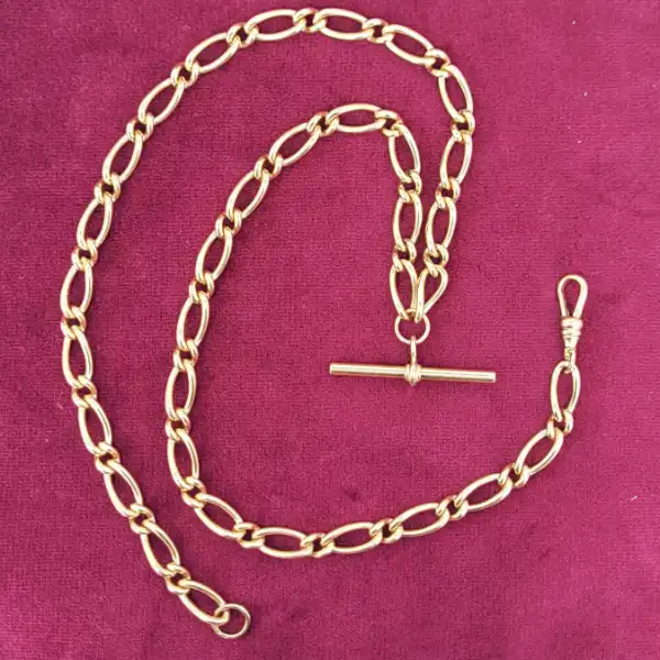 9ct Rose Gold Twisted Fancy Link Albert Chain-9ct-rose-gold-fanct-twisted-link-albert.webp