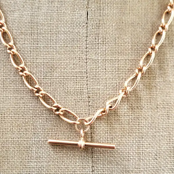 9ct Rose Gold Twisted Fancy Link Albert Chain-9ct-rose-gold-fanct-twisted-link-albert.webp