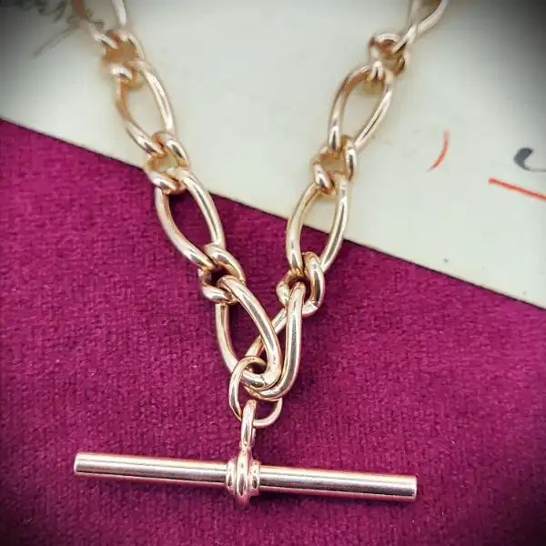 9ct-rose-gold-fanct-twisted-link-albert -necklaces