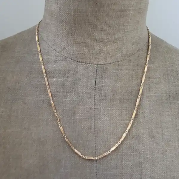 9ct Rose Gold Dainty Fancy Link Necklace -9ct-rose-gold-fancy-bar-link-necklace.webp