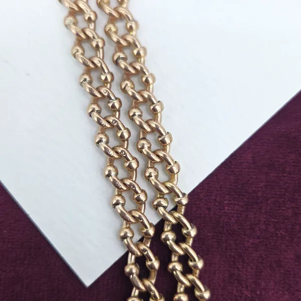 9ct Rose Gold Fancy Link Albert Chain-9ct-rose-gold-fancy-interlocking-link-albert.webp