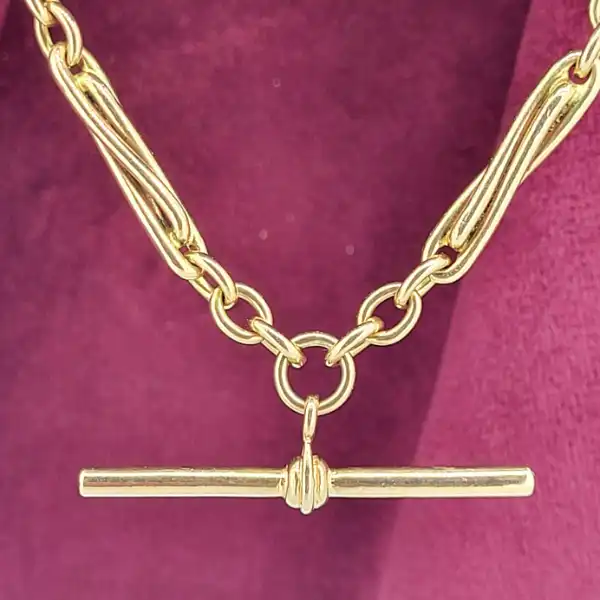 9ct Rose Gold Fetter Link Albert Chain-9ct-rose-gold-fetter-link-albert.webp