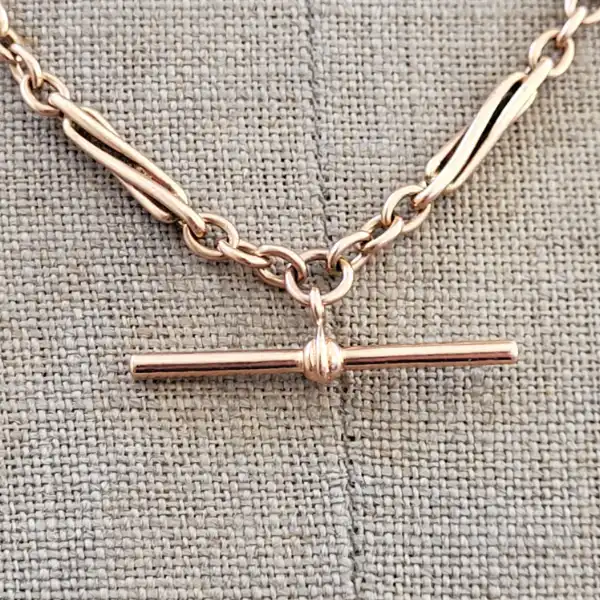 9ct Rose Gold Fetter Link Albert Chain-9ct-rose-gold-fetter-link-albert.webp