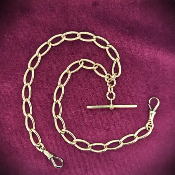  Thumbnail of Antique Open Link Rose Gold Albert Chain