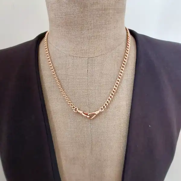 9ct Rose Gold Traditional Curb Albert Chain-9ct-rose-gold-traditional-albert-chain.webp