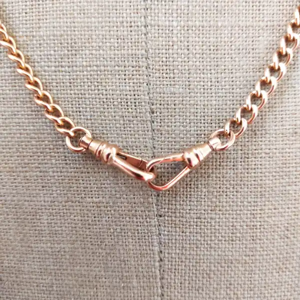 9ct Rose Gold Traditional Curb Albert Chain-9ct-rose-gold-traditional-albert-chain.webp
