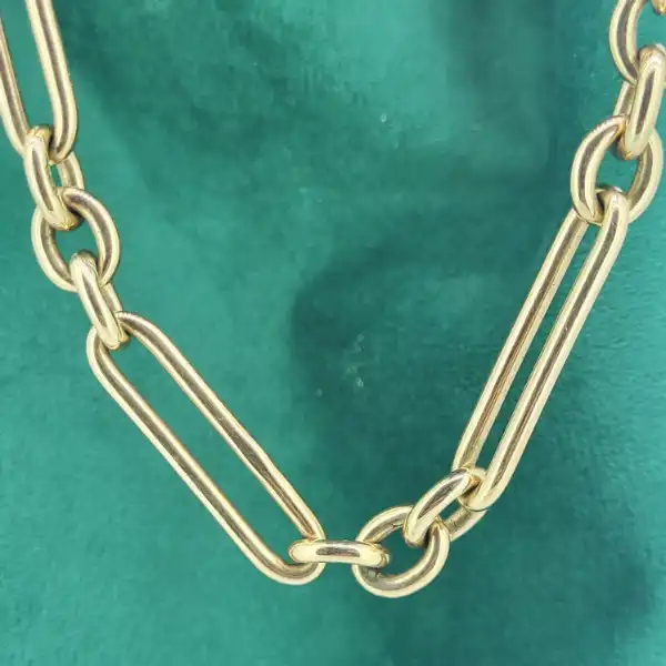 9ct Rose Gold Antique Trombone Link Albert Chain-9ct-rose-gold-trombone-albert-chain.webp