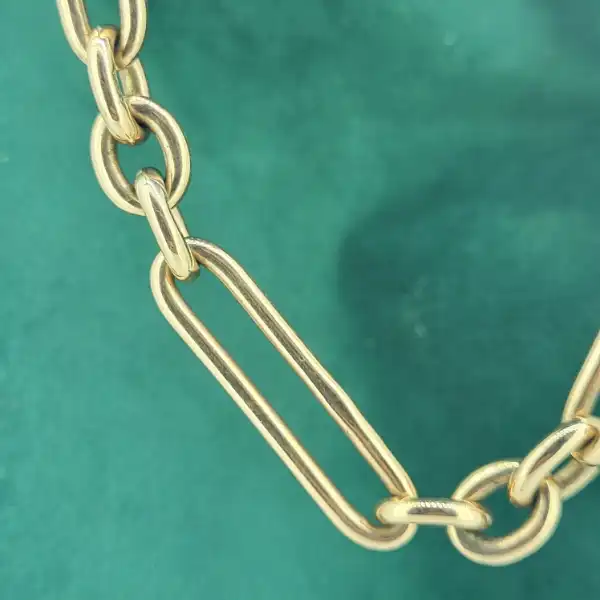 9ct Rose Gold Antique Trombone Link Albert Chain-9ct-rose-gold-trombone-albert-chain.webp