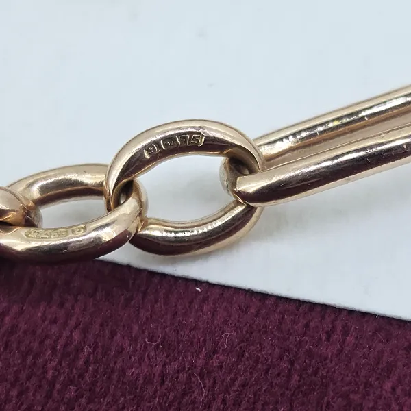 9ct Rose Gold Trombone Link Albert Chain with T-Bar-9ct-rose-gold-trombone-albert-chain-with-tbar-swivels.webp