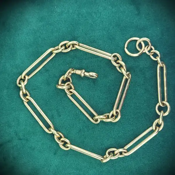 9ct-rose-gold-trombone-albert-chain -necklaces