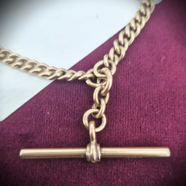  Thumbnail of Antique 9ct Rose Gold Graduated Albert Chain