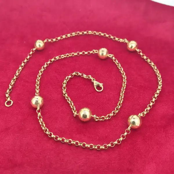 Fancy Necklace in 9ct Yellow Gold-9ct-yellow-gold-belcher-necklace-with-faceted-balls.webp